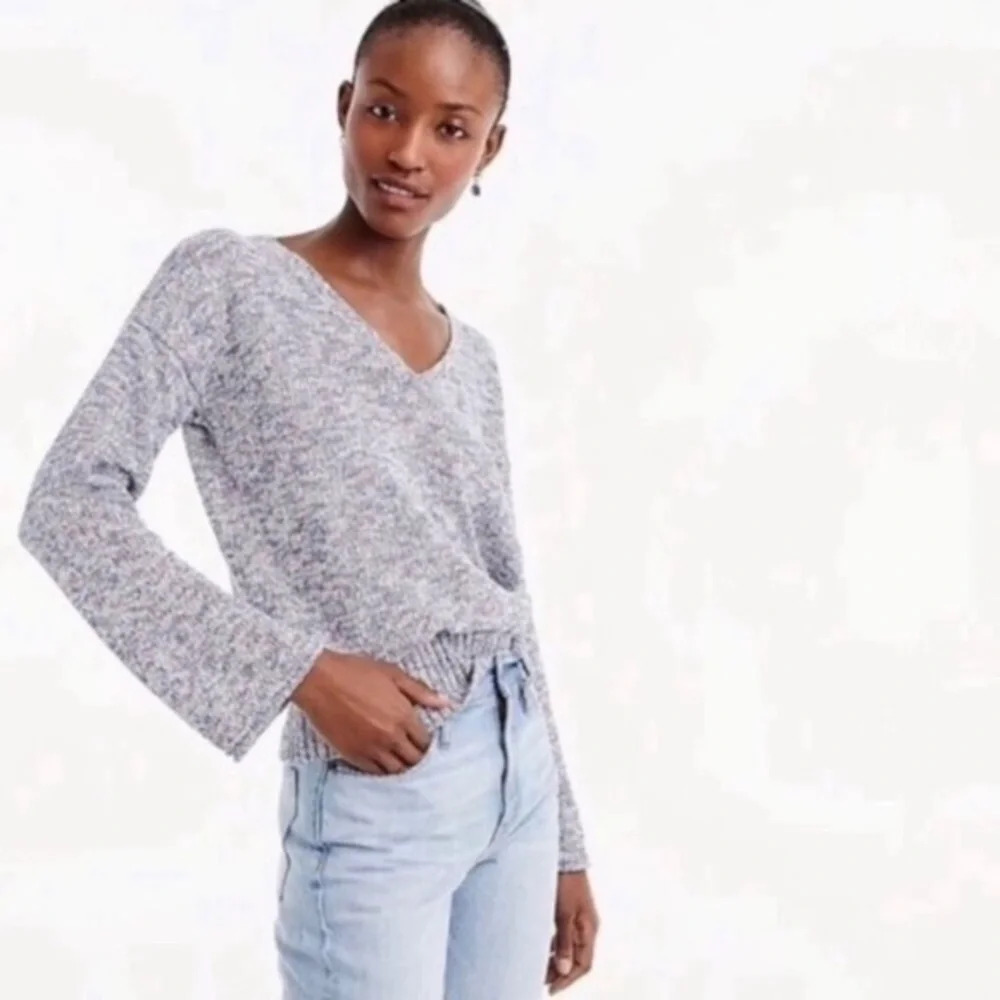 New J Crew Marled Flare Sleeve Sweater XS H8986